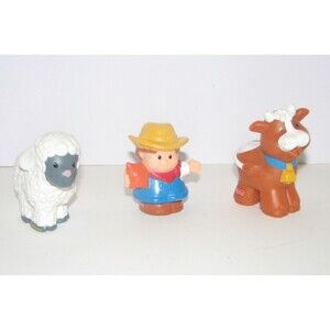 Fisher Price Little People Farmer Cow Sheep Figures Set of 3